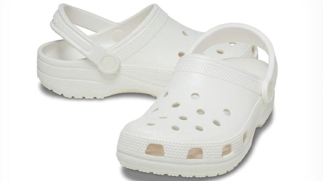 Crocs Classic Glitter Clogs in White