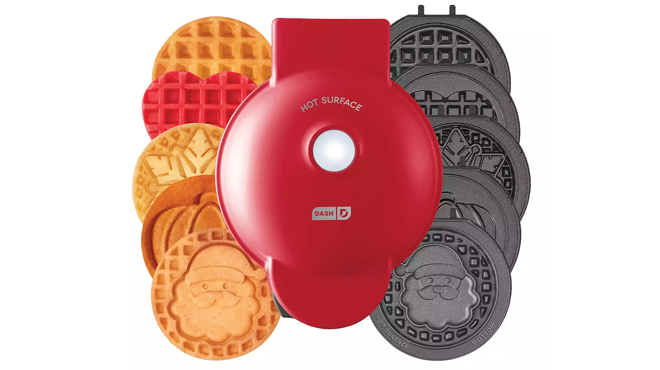 Dash MultiMaker Mini System Holiday Waffle Maker with Removable Plates