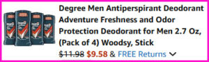 Degree Mens Deodorant Checkout Screen