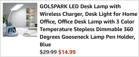 Desk Lamp with Wireless Charger Checkout