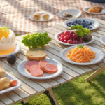 Dessert Plates with Food on a Table