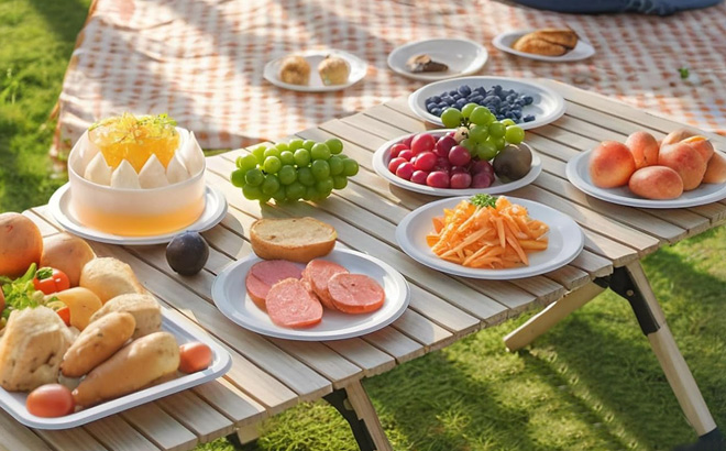 Dessert Plates with Food on a Table