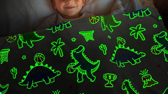 Dinosaur Glow in The Dark Blankets