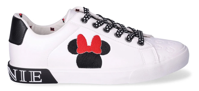 Disney Minnie Mouse Womens Low top Court Sneakers in White