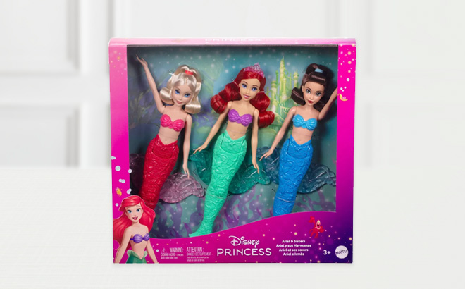 Disney Princess Ariel Sisters Mermaid 3 Pack on the Table