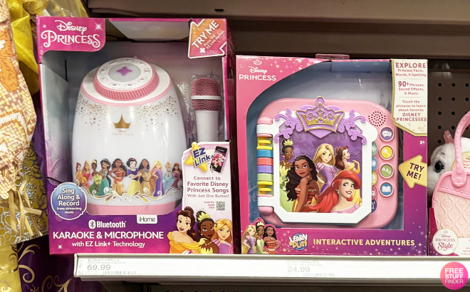 Disney Princess Bluetooth Karaoke with Wireless Microphone and Interactive Adventures