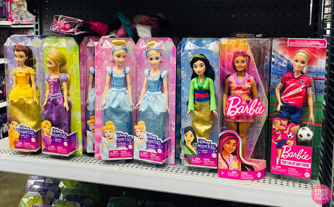 Disney Princess Dolls on a Shelf