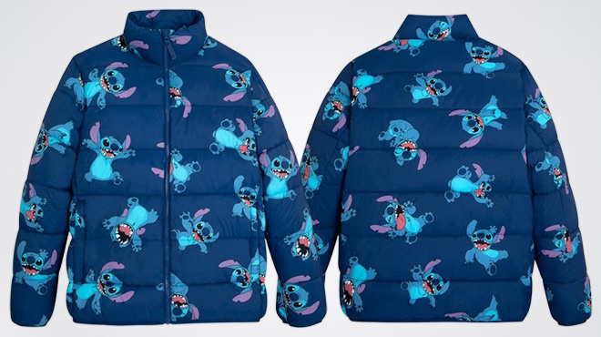 Disney Stitch Puffer Jacket for Adults