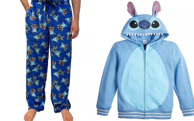 Disneys Lilo Stitch Mens Allover Stitch Print Fleece Pajama Pants