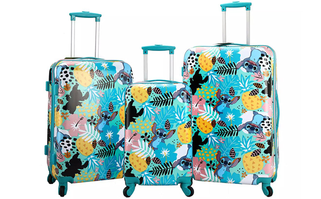 Disneys Lilo and Stitch 3 Piece Spinner Luggage Set