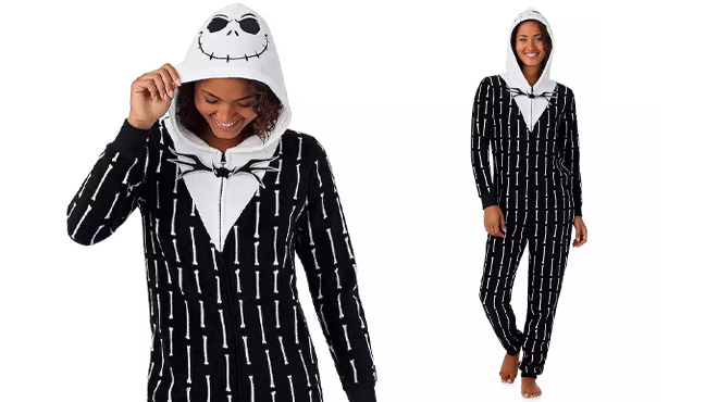 Disneys The Nightmare Before Christmas Jack Skellington Womens One Piece Pajamas