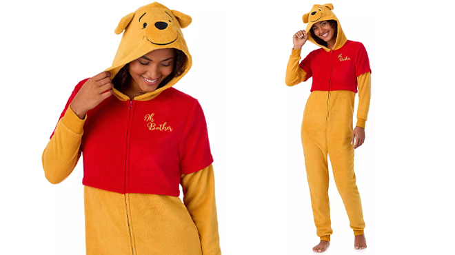 Disneys Winnie The Pooh Womens One Piece Pajamas