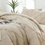 Downcool Full Size Comforter Set in Beige Color