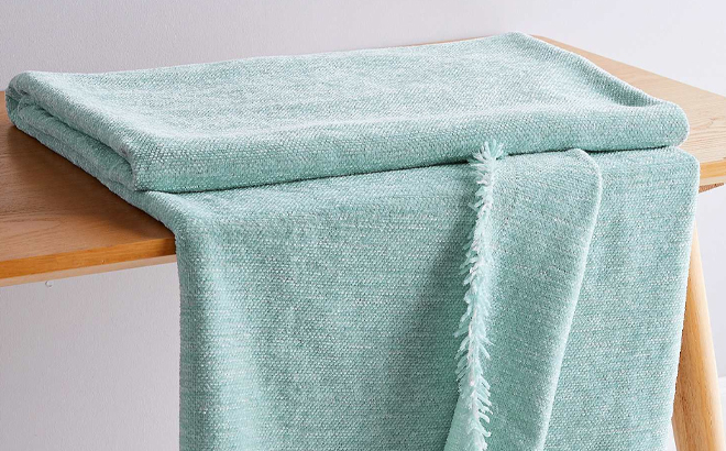 Draper James Textured Fringe Reversible Throw