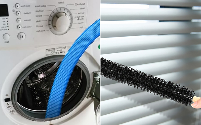 Dryer Lint Brush and Vacuum Hose Attachment with Stretch Universal Connector