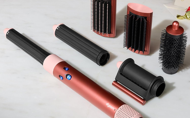 Dyson Airwrap Special Edition for Curly Hair in the Color Strawberry Bronze Blush Pink