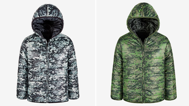 Epic Threads Boys Reversible Hooded Puffer Jacket