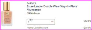 Estee Lauder Checkout Screen