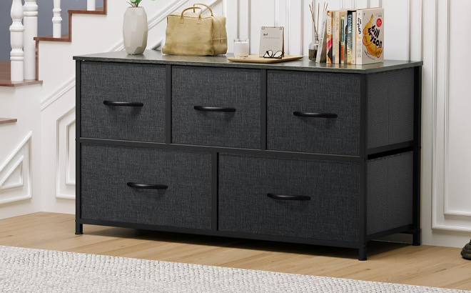 Fabric Dresser with 5 Drawers