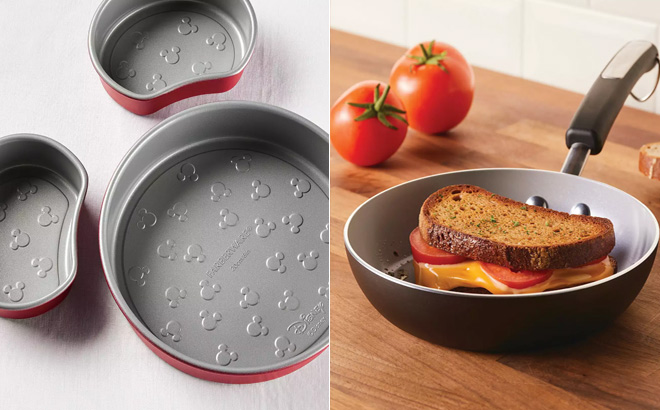 Farberware Disney Bake 3 Piece Nonstick Cake Pan Set Red