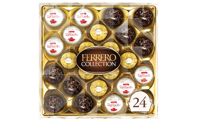 Ferrero Rocher 24 Count Premium Gourmet Assorted Hazelnut Milk Chocolate