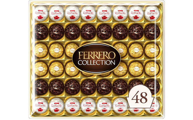 Ferrero Rocher 48 Count Premium Gourmet Assorted Hazelnut Milk Chocolate