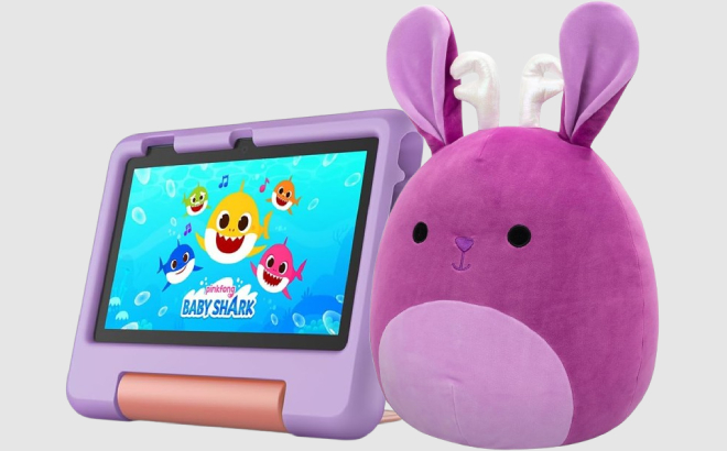 Fire 7 Kids Tablet Maria Del Mar Purple Jackalope Squishmallow Bundle