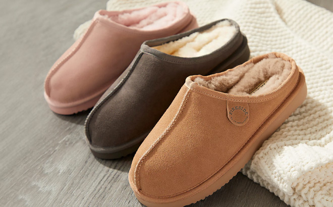 Fireside by Dearfoams Shearling Clog Slippers