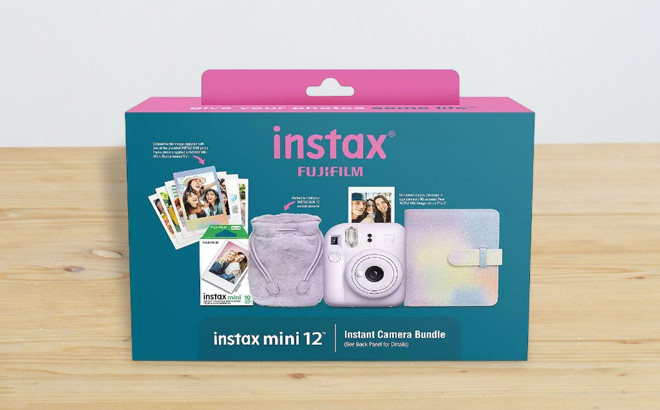 Fujifilm Instax Mini 12 Bundle on a Table