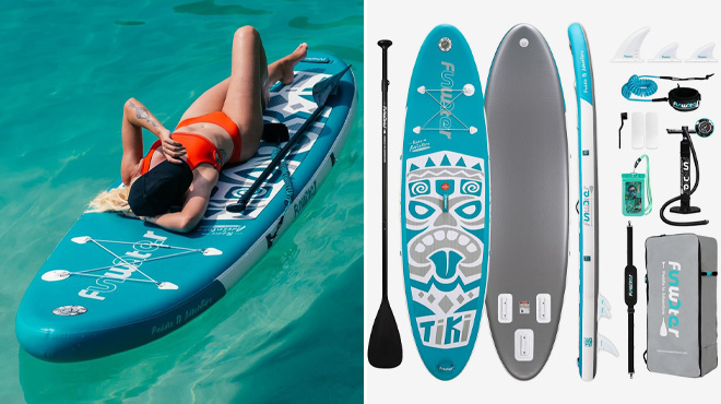 FunWater Inflatable Paddle Board Dark Green Totem Style