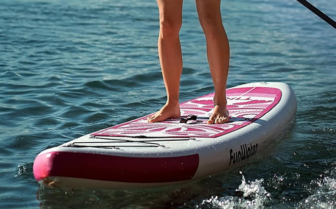 FunWater Inflatable Ultra Light Stand Up Paddle Board in Classic Pink Totem Style