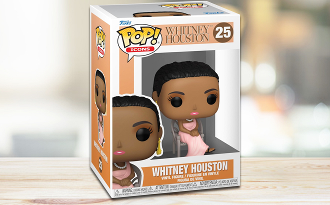 Funko Pop Whitney Houston with a box