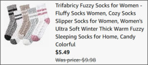 Fuzzy Socks at Checkout