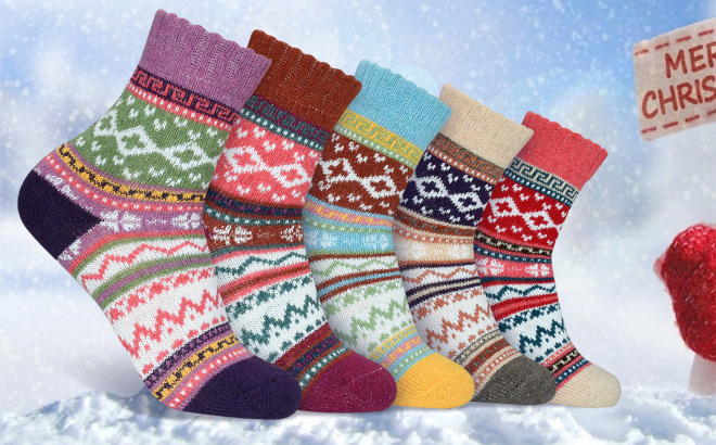 Fuzzy Womens Socks 5 Pairs