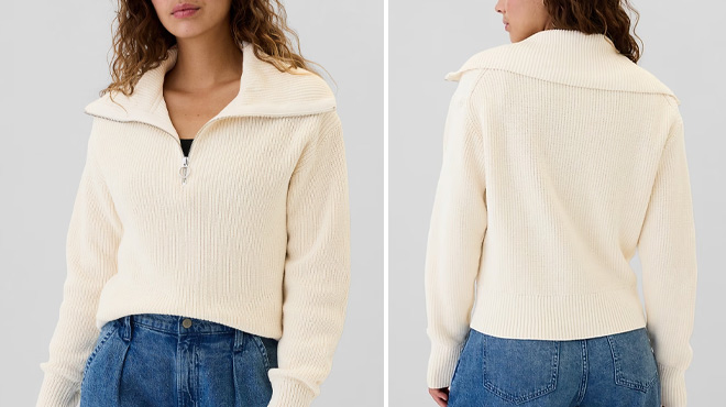 GAP Factory Relaxed Quarter Zip Sweater