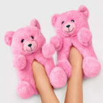 Girls Bear Slippers in Pink