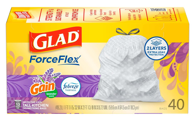 Glad 13 Gallon ForceFlex 40 Count Trash Bags