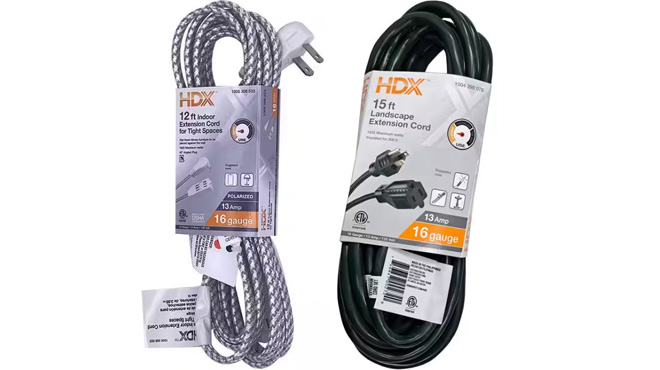 HDX 12 Feet Light Duty Indoor Extension Cord