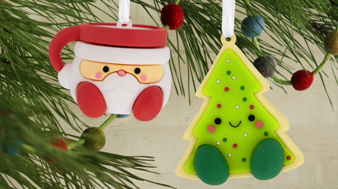 Hallmark Santa Milk Mug and Christmas Tree Cookie Ornaments