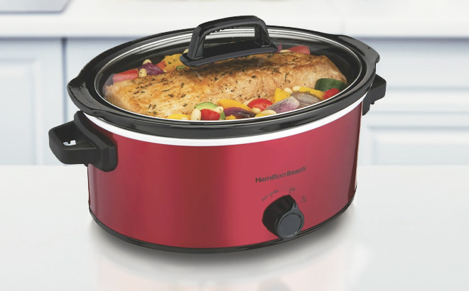 Hamilton Beach 6 Quart Slow Cooker in Red Color