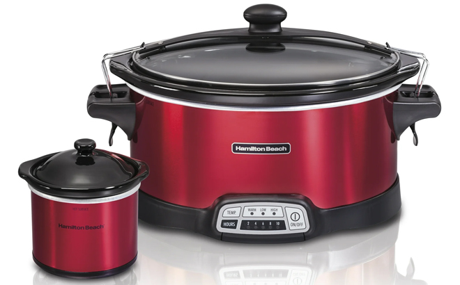 Hamilton Stay or Go Programmable 7 Quart Slow Cooker with Party Dipper