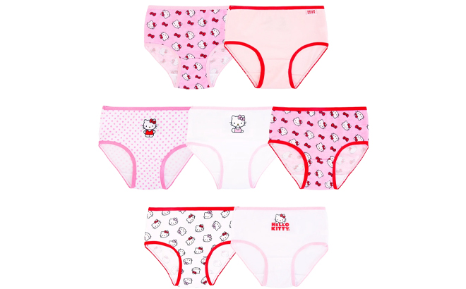 Hello Kitty Girls Cotton Brief Character Underwear 7 Pack