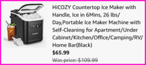 HiCozy Countertop Ice Maker Checkout Screen