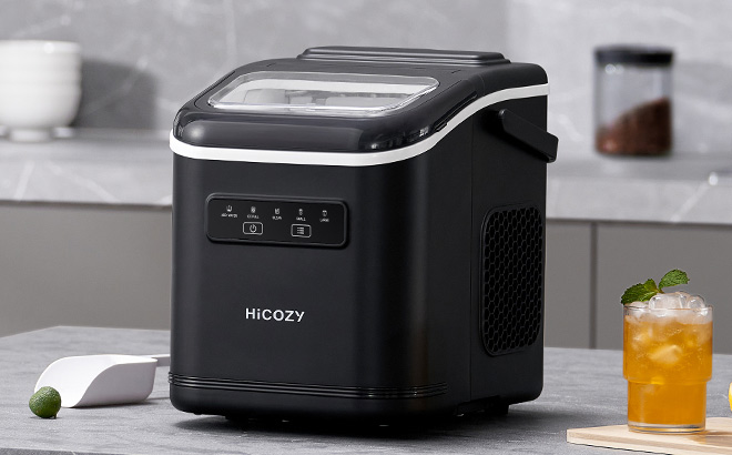 HiCozy Countertop Ice Maker on a Table