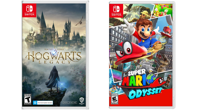 Hogwarts Legacy for Nintendo Switch and Super Mario Odyssey for Nintendo Switch