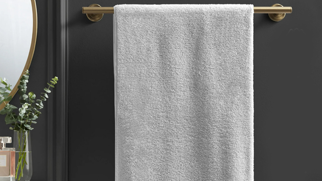 Hotel Style Egyptian Cotton Bath Towels hanging in the bathroom