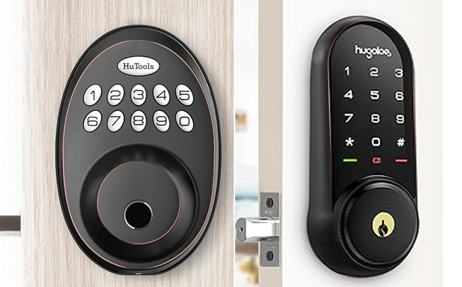 HuTools Fingerprint Keyless Electronic Deadbolt Door Locks