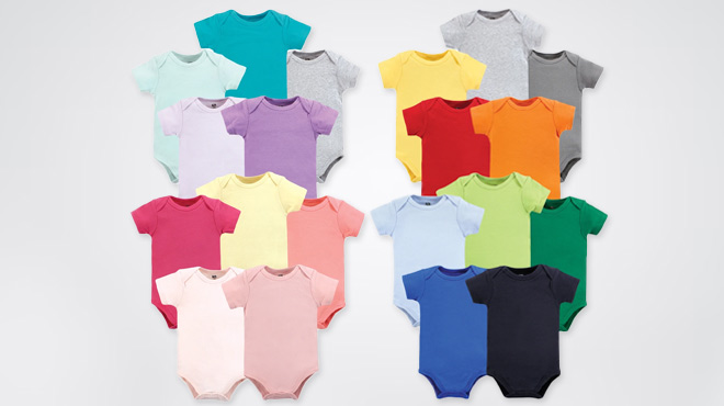 Hudson Unisex Baby Short Sleeve Bodysuits 10 Pack