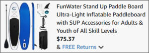 Inflatable Stand Up Paddle Board at Checkout