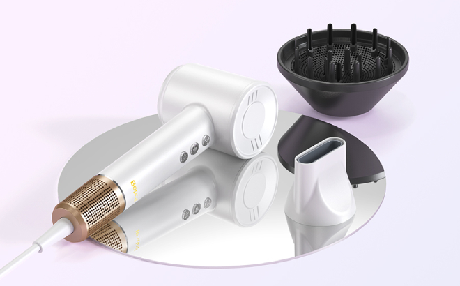 Ionic Hair Dryer with Diffuser and Nozzle